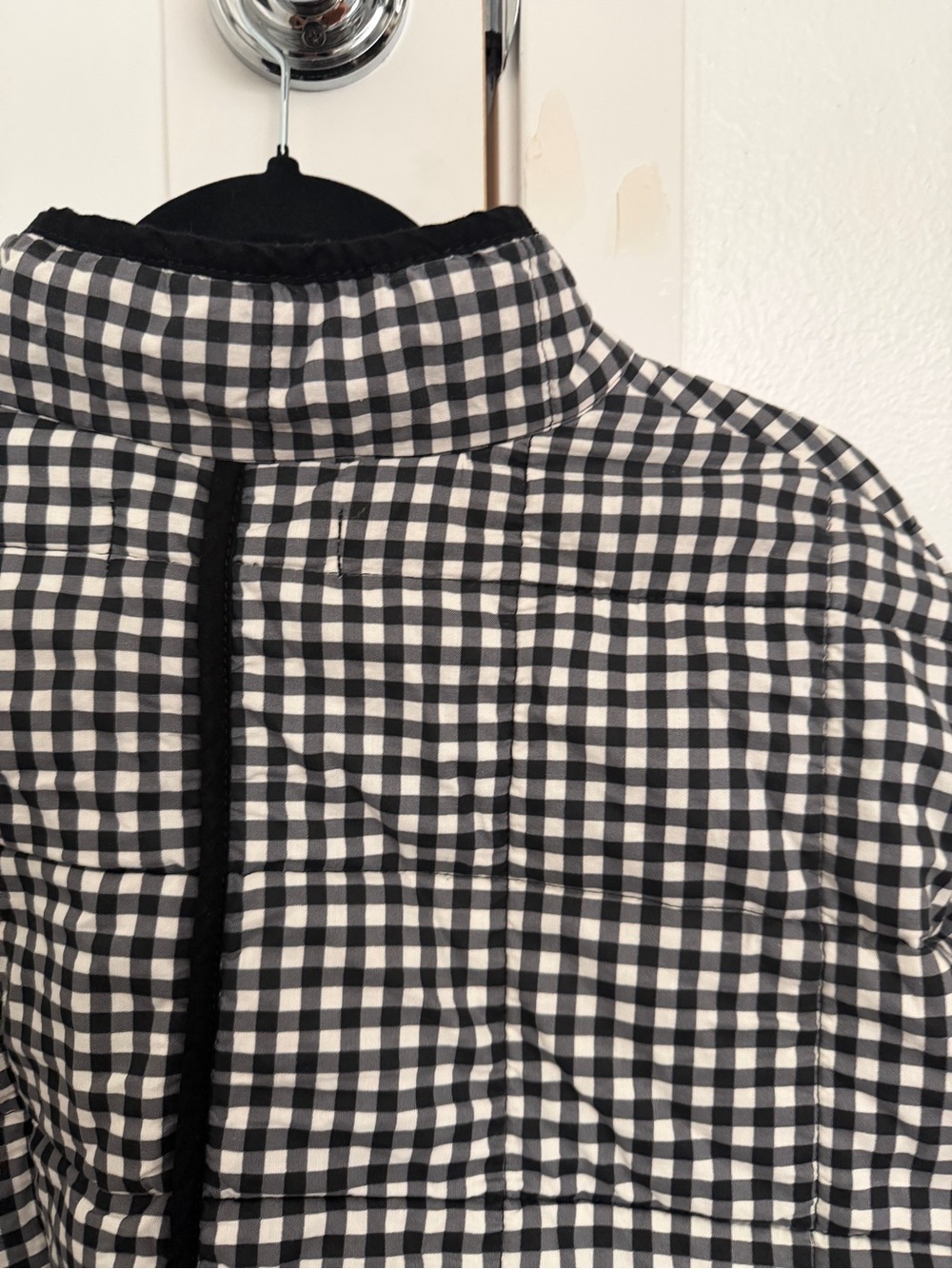 Free People Chloe Black & White Gingham checked Quilted Jacket - Picture 5 of 5